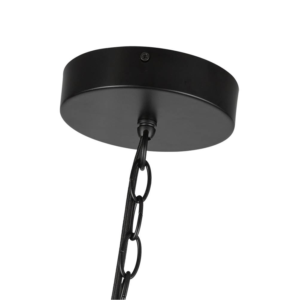 Kuzco CH77916-BK/OP-UNV Black,Opal Glass Cleo 16-in Black/opal Glass Led Chandelier Image 3