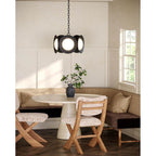 Kuzco CH77916-BK/OP-UNV Black,Opal Glass Cleo 16-in Black/opal Glass Led Chandelier Image 2