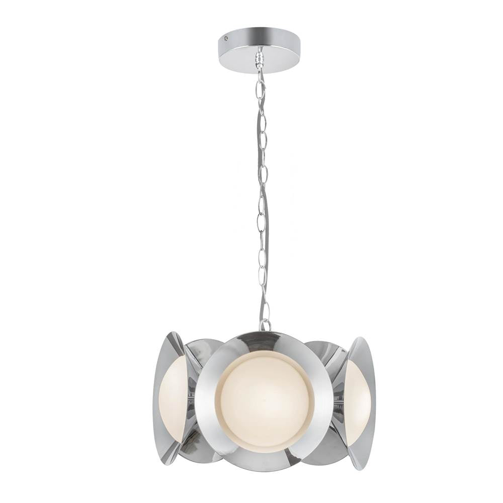 Kuzco Cleo 16-in Brushed Gold/opal Glass Led Chandelier
