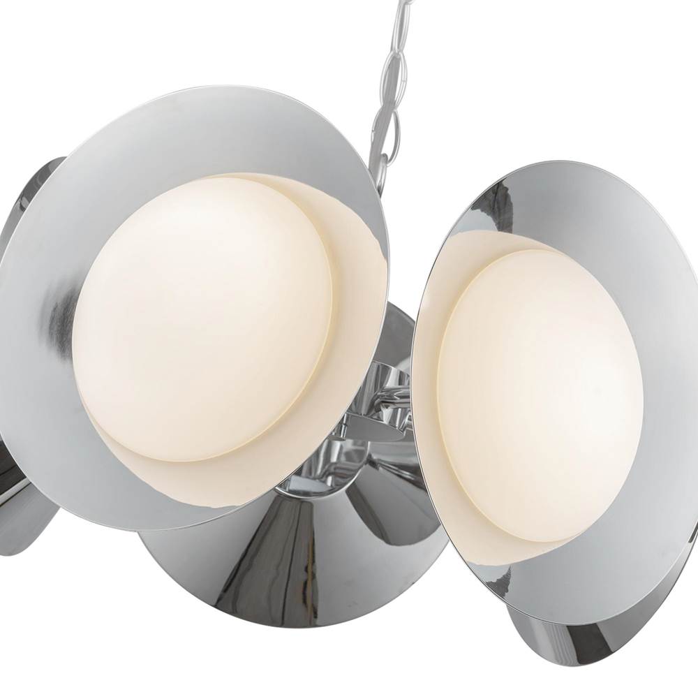 Kuzco CH77916-CH/OP-UNV Chrome,Opal Glass Cleo 16-in Chrome/opal Glass Led Chandelier Image 4