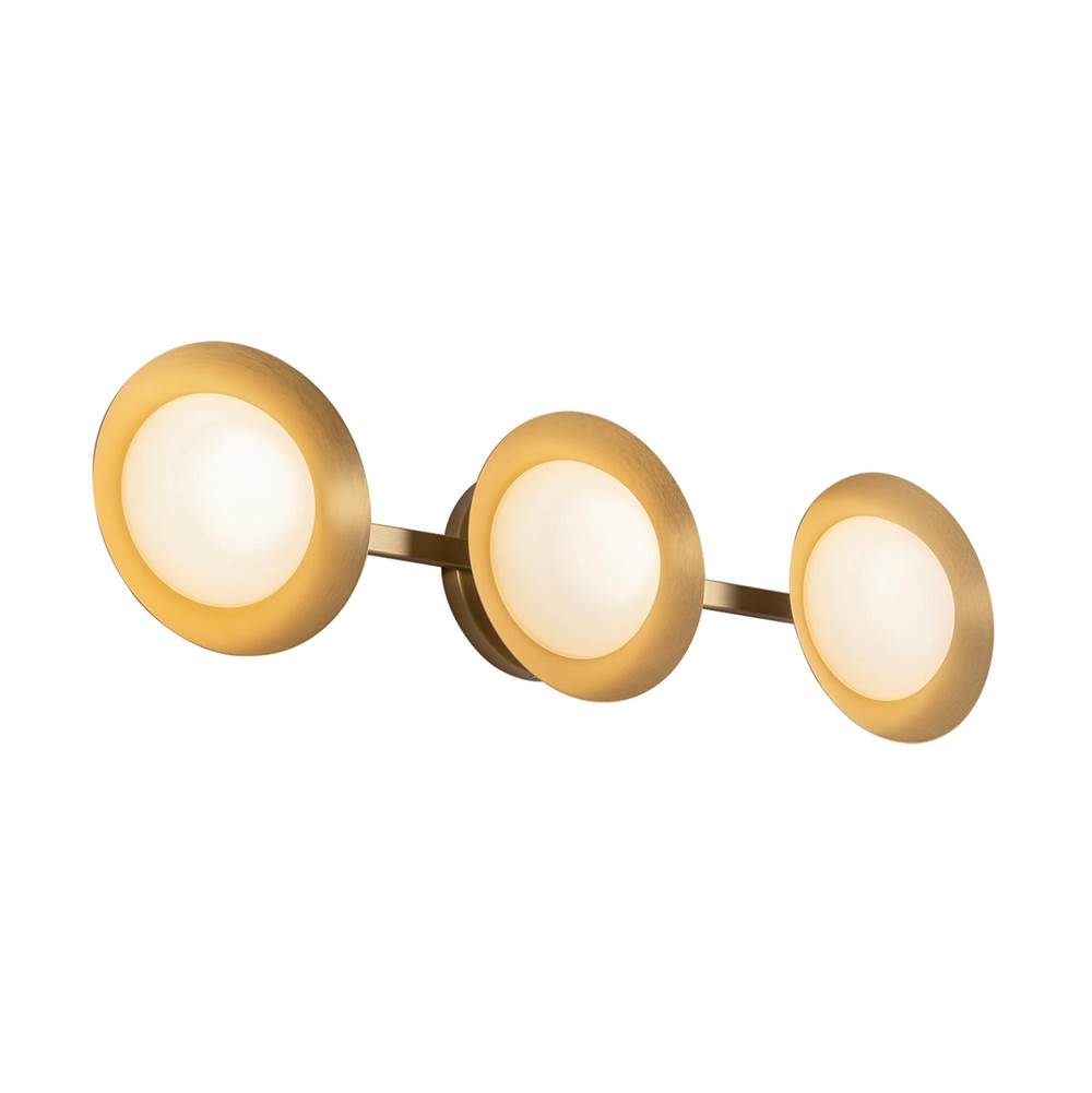 Kuzco Cleo 23-in Brushed Gold/opal Glass Led Vanity Light