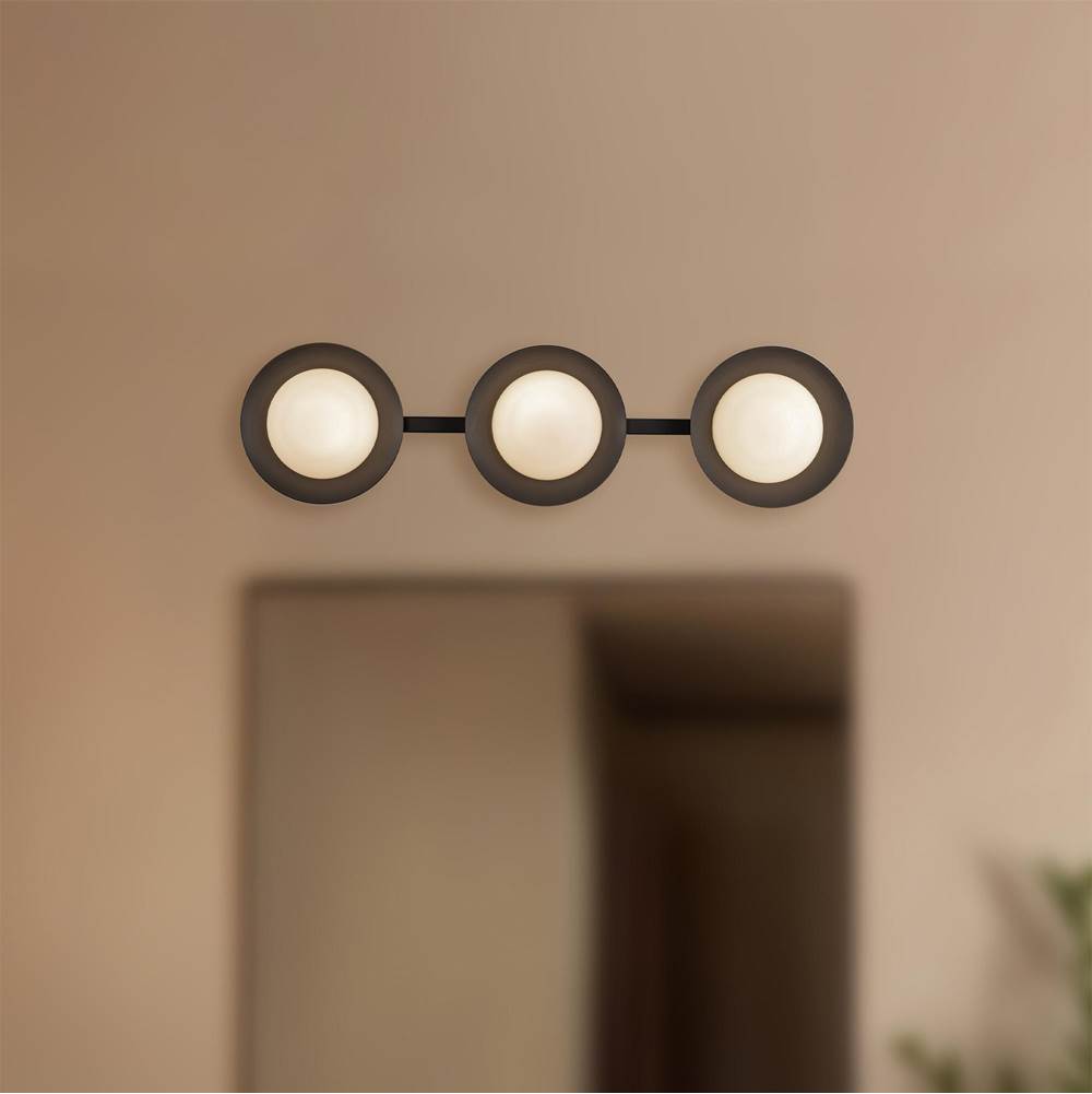 Kuzco VL77923-BK/OP Black,Opal Glass Cleo 23-in Black/opal Glass Led Vanity Light Image 2