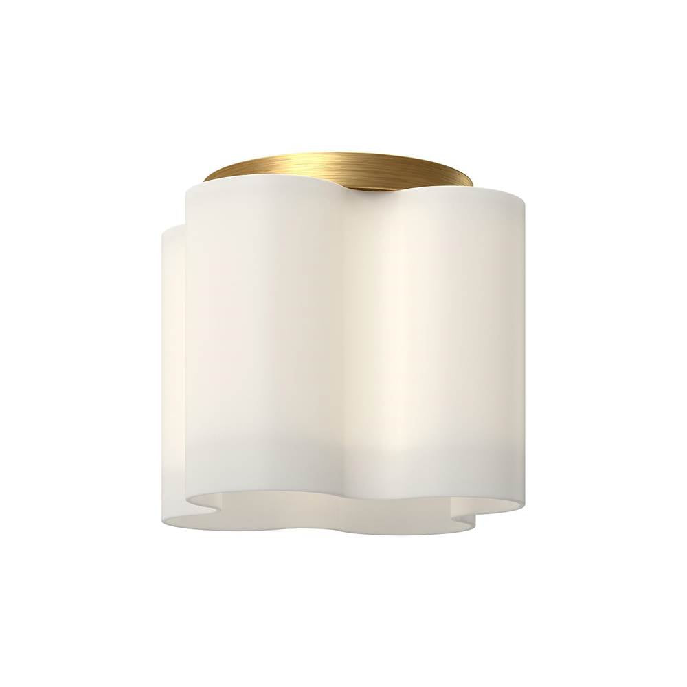 Kuzco Clover 9-in Brushed Gold/opal Glass Led Flush Mount