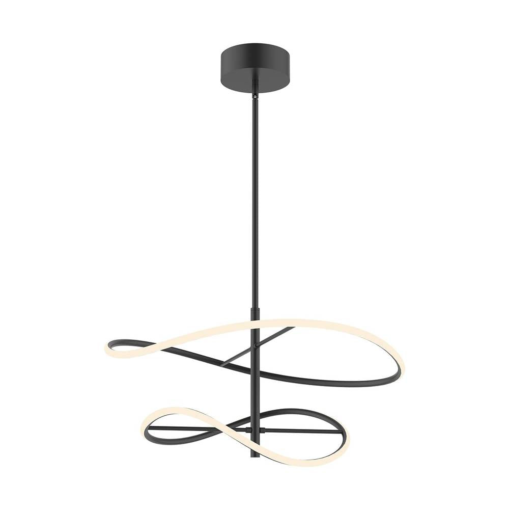 Kuzco PD96424-BK-UNV Black Collide 24-in Black Led Pendant Image 1