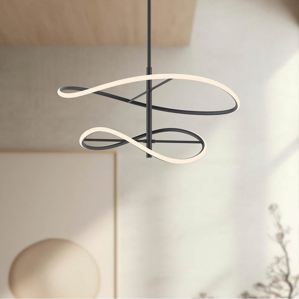 Kuzco Collide 24-in Black Led Pendant