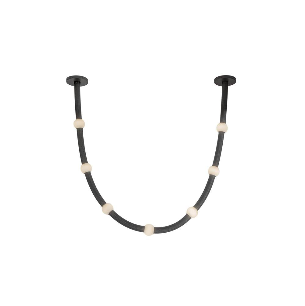Kuzco PD39307-BK/OP-UNV-RT Black,Opal Glass Corda 7-ft Black/opal Glass Led Pendant Image 1