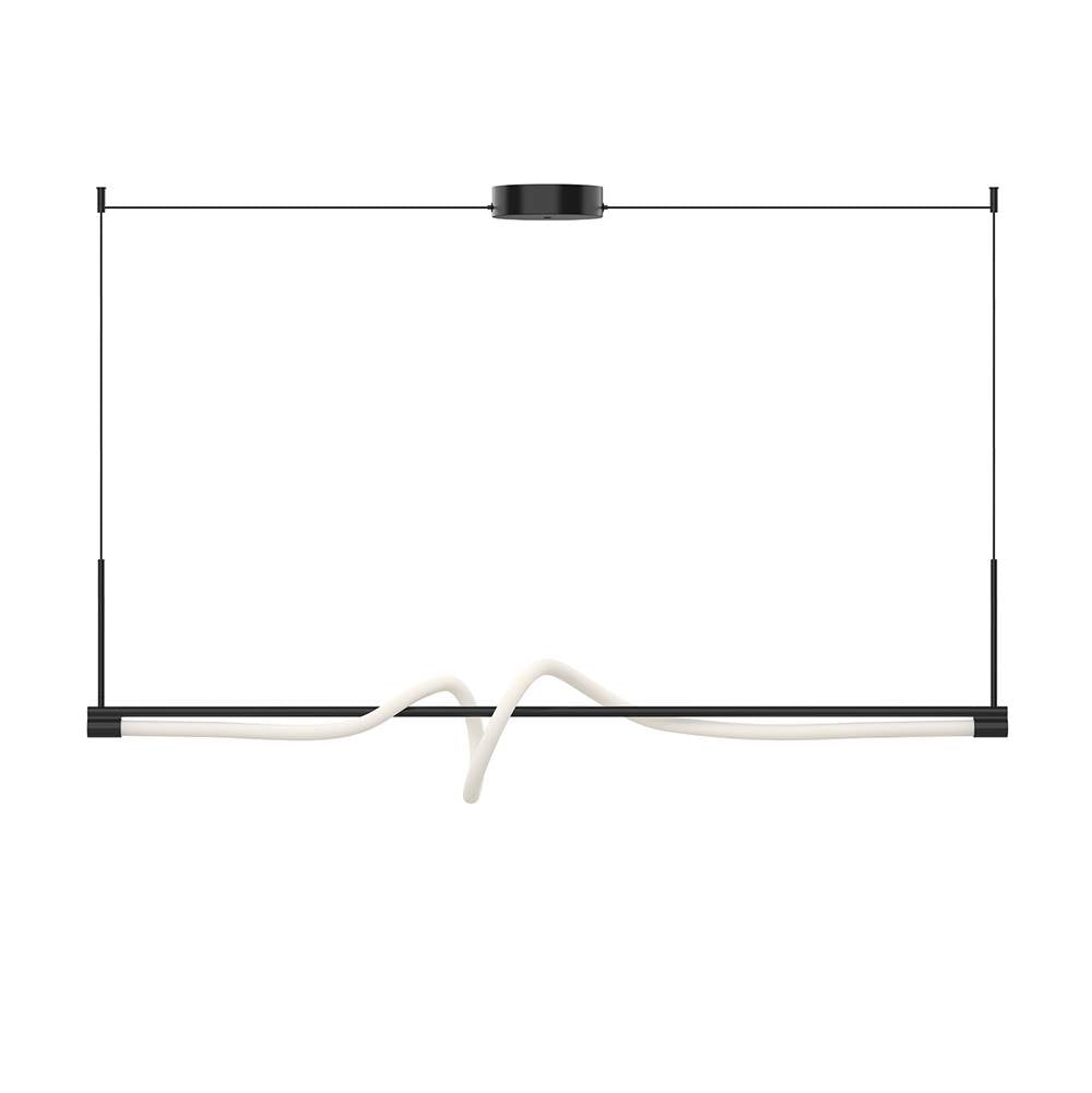 Kuzco Cursive 54-in Black Led Linear Pendant