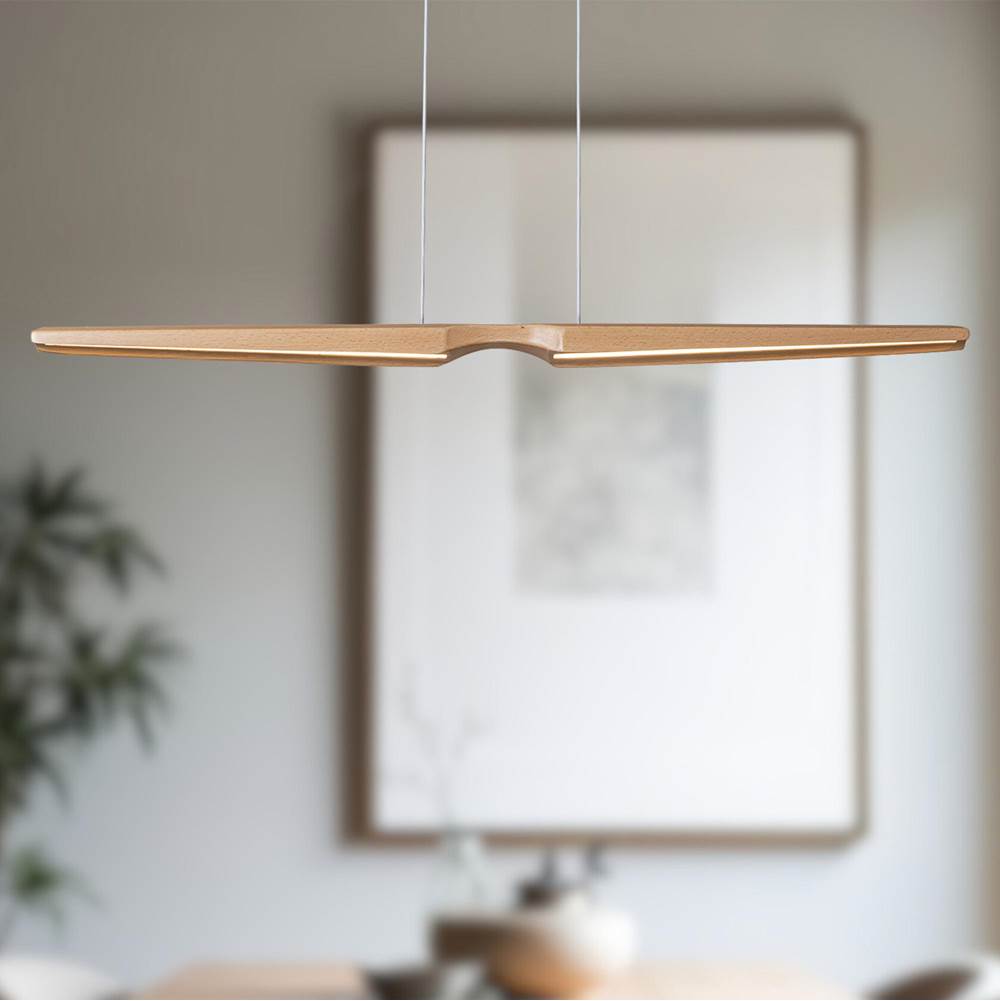 Kuzco LP21647-BW-UNV Beech Wood Dakota 42-in Beech Wood Led Linear Pendant Image 2