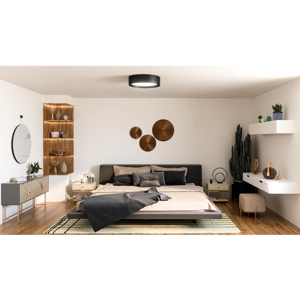 Kuzco FM7920-BK-5CCT Black Dalton 20-in Black Led Flush Mount Image 2