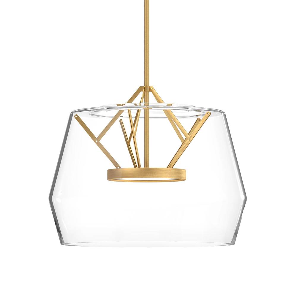Kuzco Deco 18-in Clear/brushed Gold Led Pendant