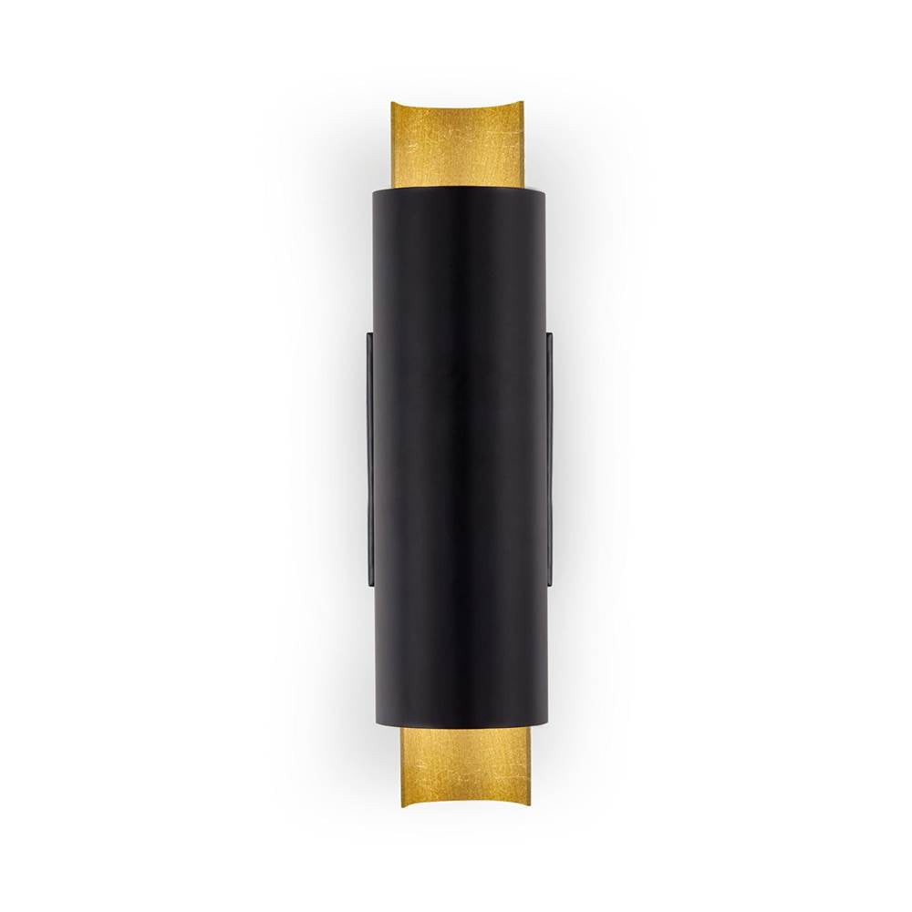 Kuzco Dela 16-in Black/gold Leaf Led Wall Sconce