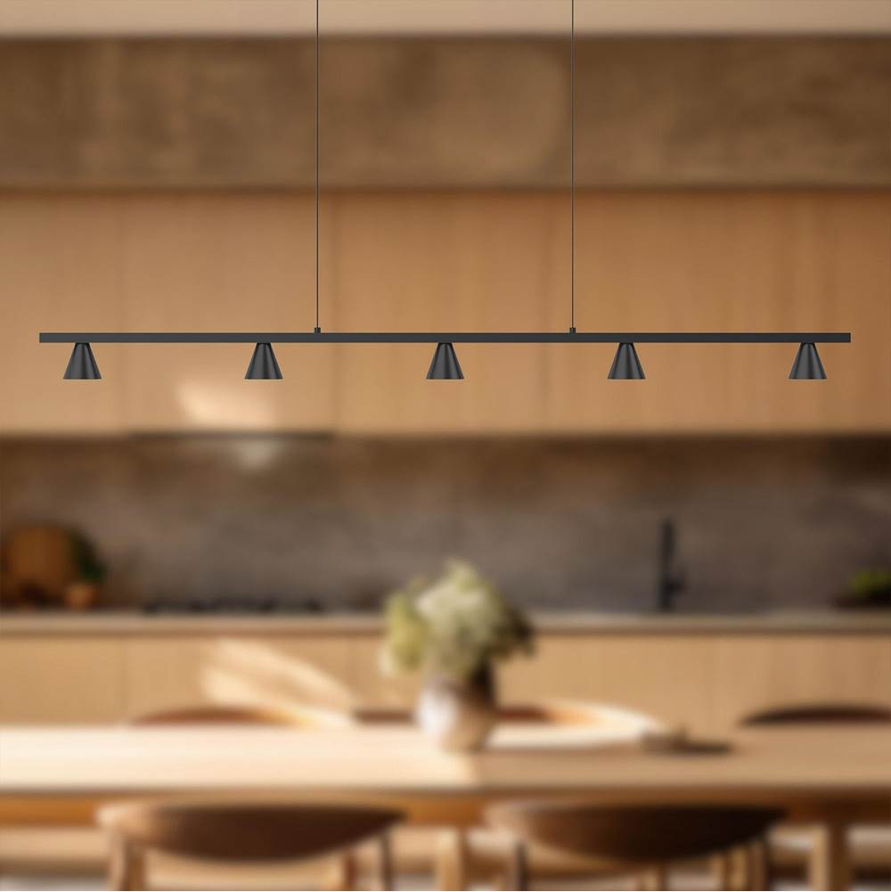 Kuzco LP19947-BK-UNV Black Dune 47-in Black Led Linear Pendant Image 2