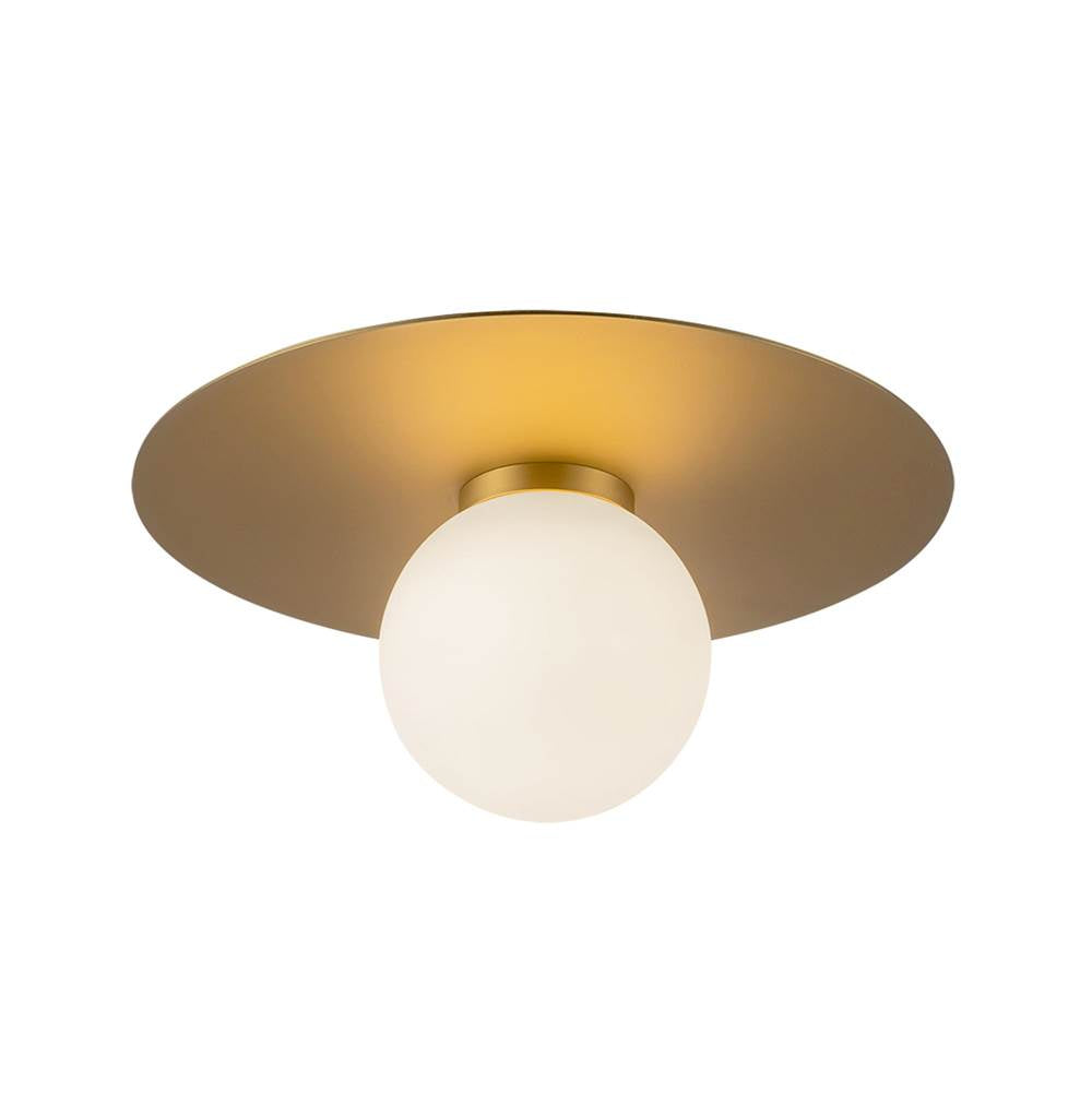 Kuzco Elixir 10-in Brushed Gold Led Flush Mount