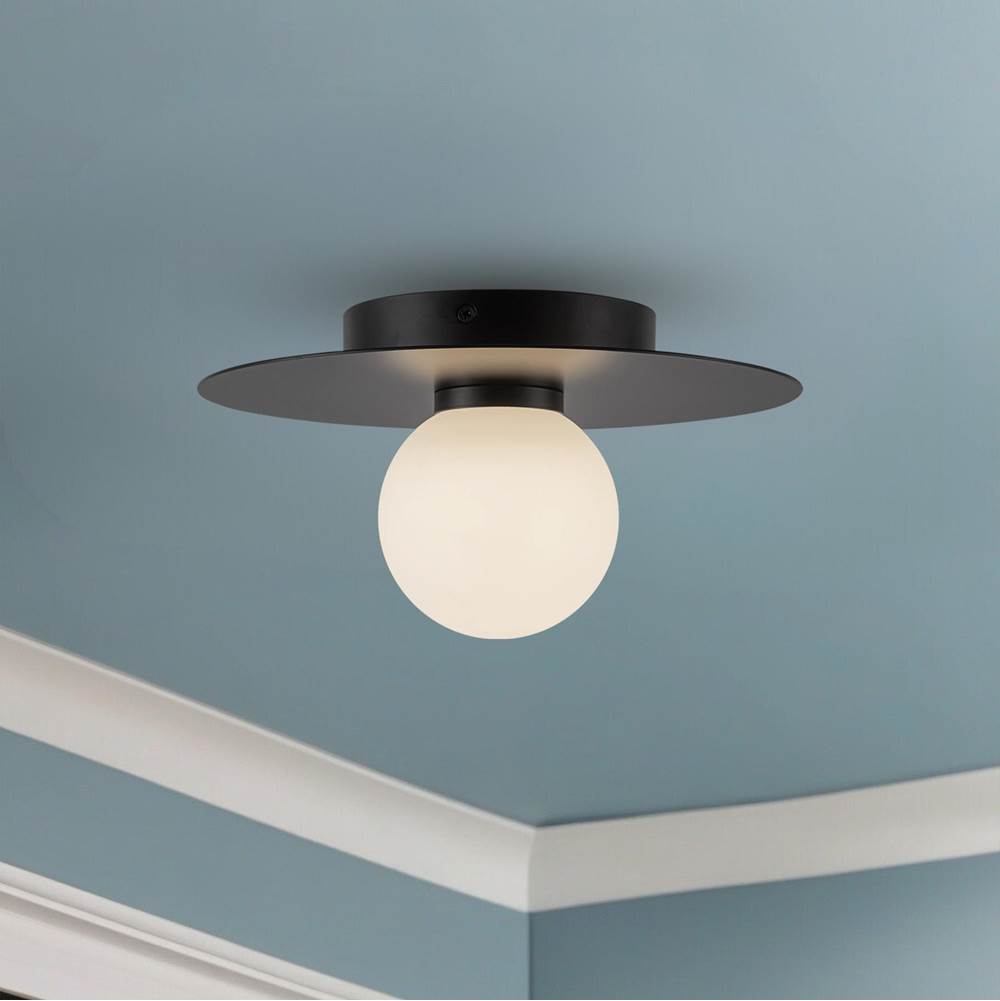 Kuzco FM15510-BK-UNV Black Elixir 10-in Black Led Flush Mount Image 2