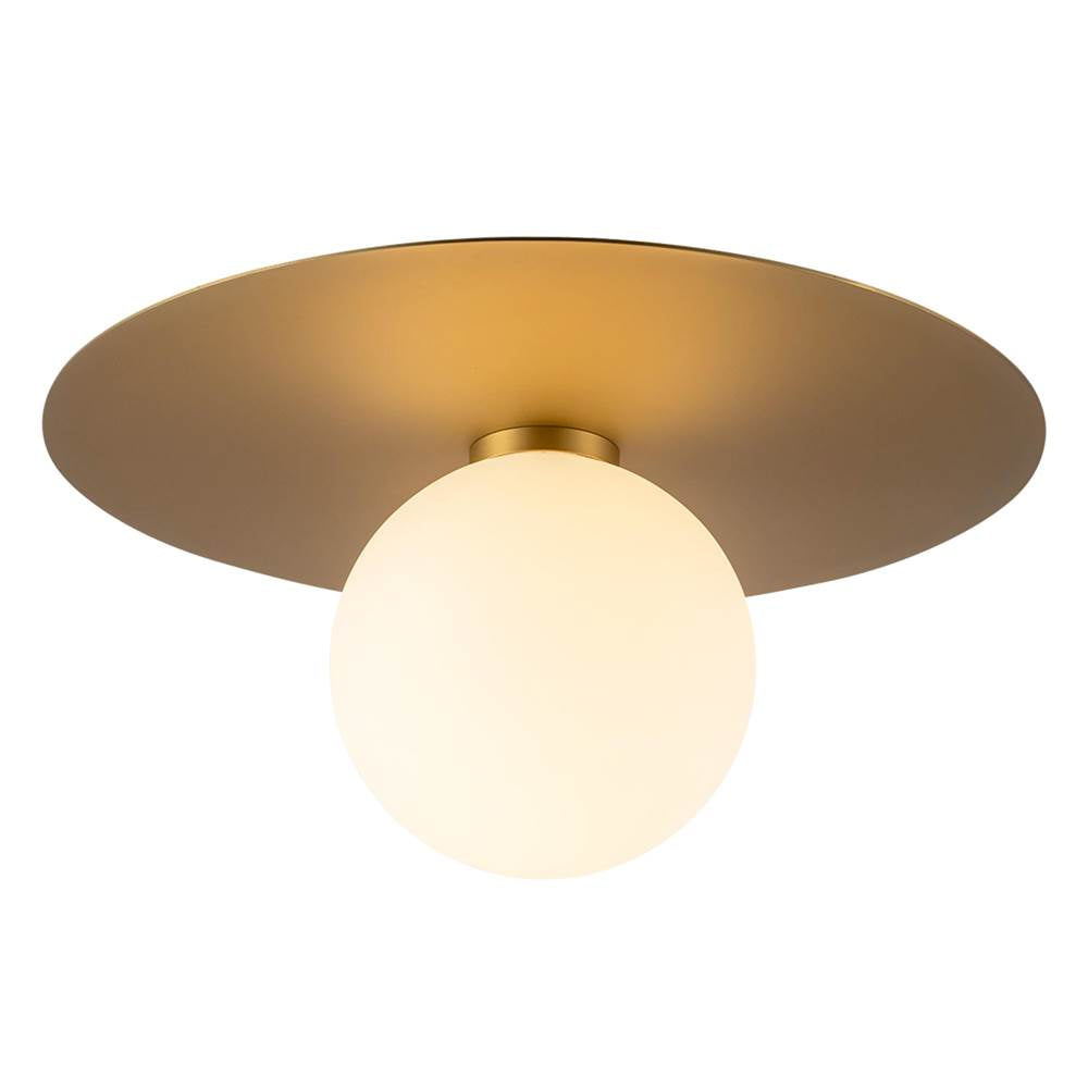 Kuzco Elixir 14-in Brushed Gold Led Flush Mount