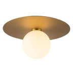 Kuzco Elixir 14-in Brushed Gold Led Flush Mount