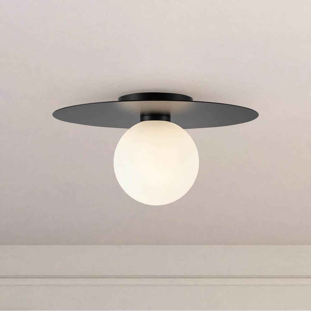 Kuzco FM15514-BK-UNV Black Elixir 14-in Black Led Flush Mount Image 2