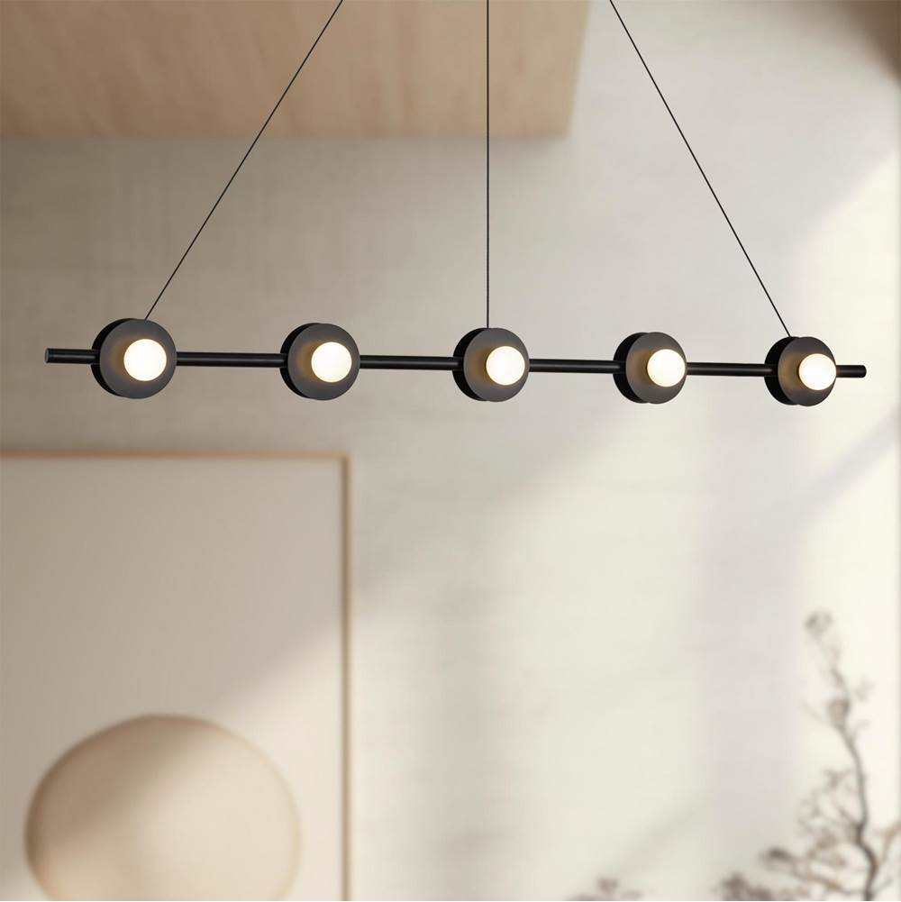 Kuzco LP15548-BK-UNV Black Elixir 48-in Black Led Linear Pendant Image 2