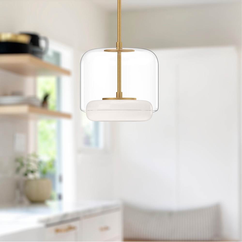 Kuzco Enkel 10-in Clear/brushed Gold Led Pendant