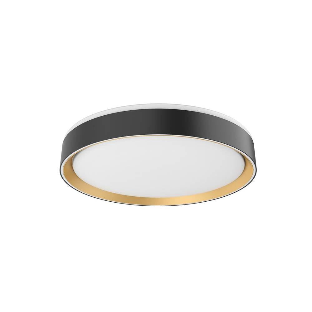 Kuzco Essex 16-in Black/gold Led Flush Mount