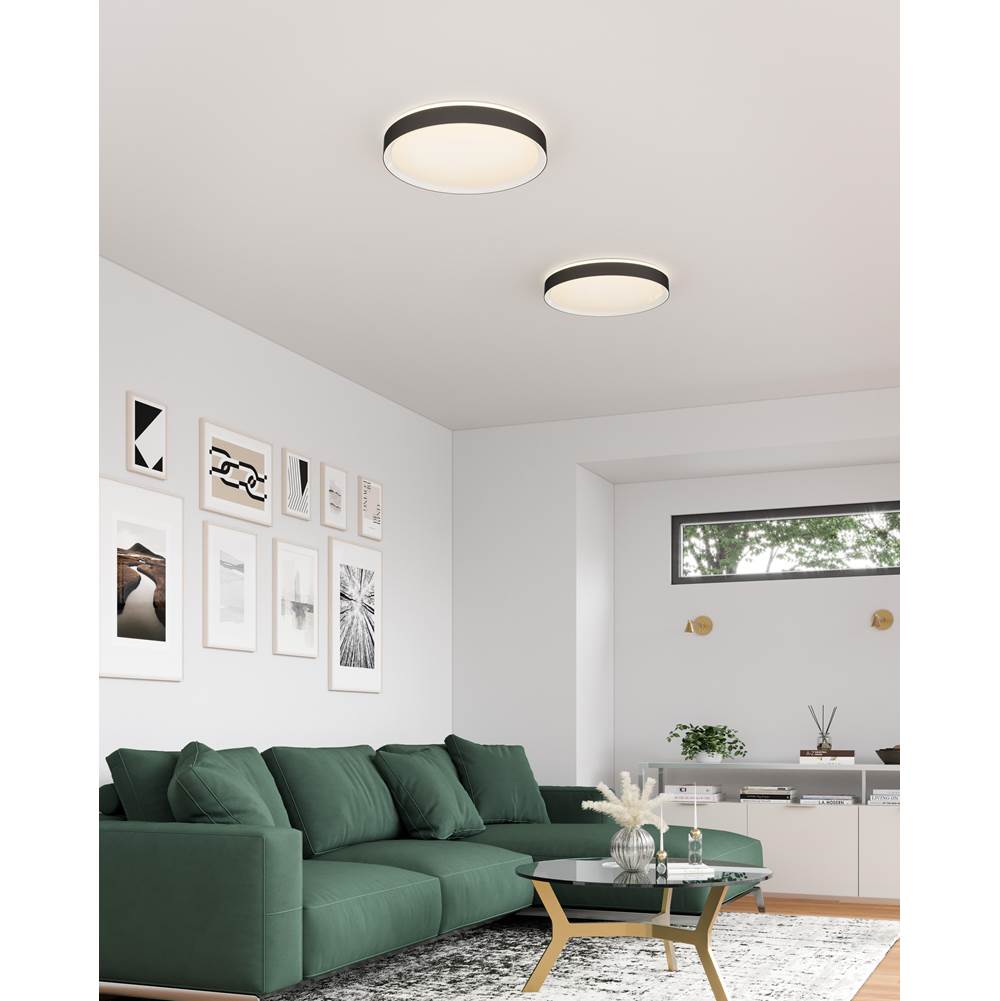Kuzco Essex 20-in Black/gold Led Flush Mount