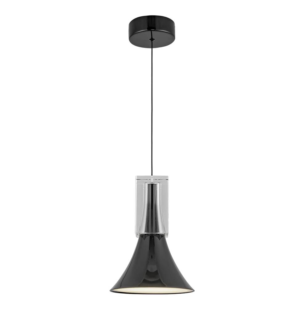 Kuzco Floe 8-in Glossy Black/clear Crystal Led Pendant