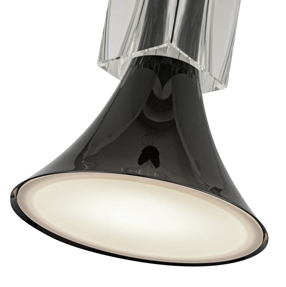 Kuzco PD94108-GBK/CC-UNV Glossy Black,Clear Crystal Floe 8-in Glossy Black/clear Crystal Led Pendant Image 4