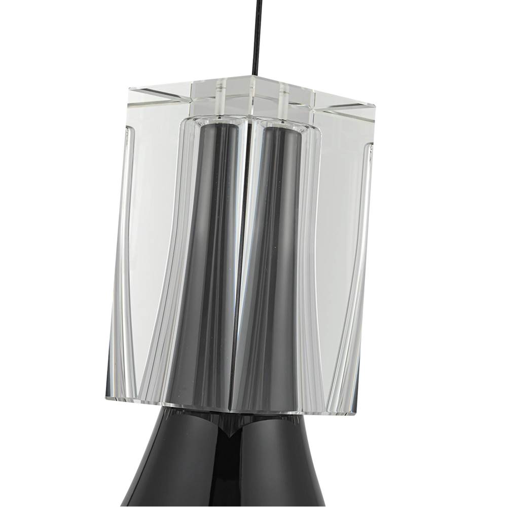 Kuzco PD94108-GBK/CC-UNV Glossy Black,Clear Crystal Floe 8-in Glossy Black/clear Crystal Led Pendant Image 3
