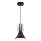 Kuzco PD94108-GBK/CC-UNV Glossy Black,Clear Crystal Floe 8-in Glossy Black/clear Crystal Led Pendant Image 1