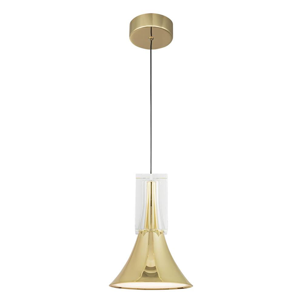 Kuzco Floe 8-in Glossy Black/clear Crystal Led Pendant