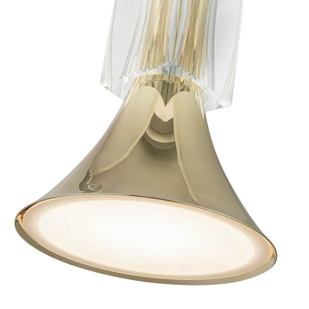 Kuzco PD94108-MRB/CC-UNV Metallic Brass,Clear Crystal Floe 8-in Metallic Brass/clear Crystal Led Pendant Image 3