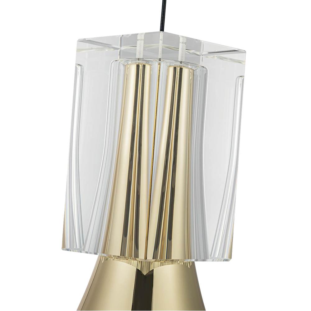 Kuzco PD94108-MRB/CC-UNV Metallic Brass,Clear Crystal Floe 8-in Metallic Brass/clear Crystal Led Pendant Image 2