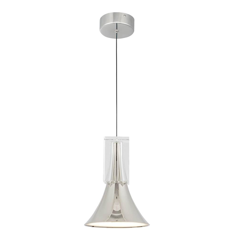 Kuzco Floe 8-in Glossy Black/clear Crystal Led Pendant