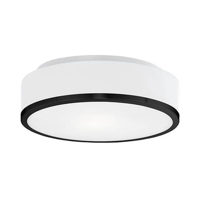 Kuzco Charlie 12-in Black Led Flush Mount