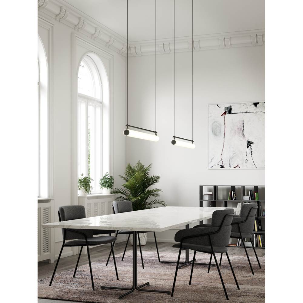 Kuzco LP70130-BK-UNV Black Gramercy 30-in Black Led Linear Pendant Image 3