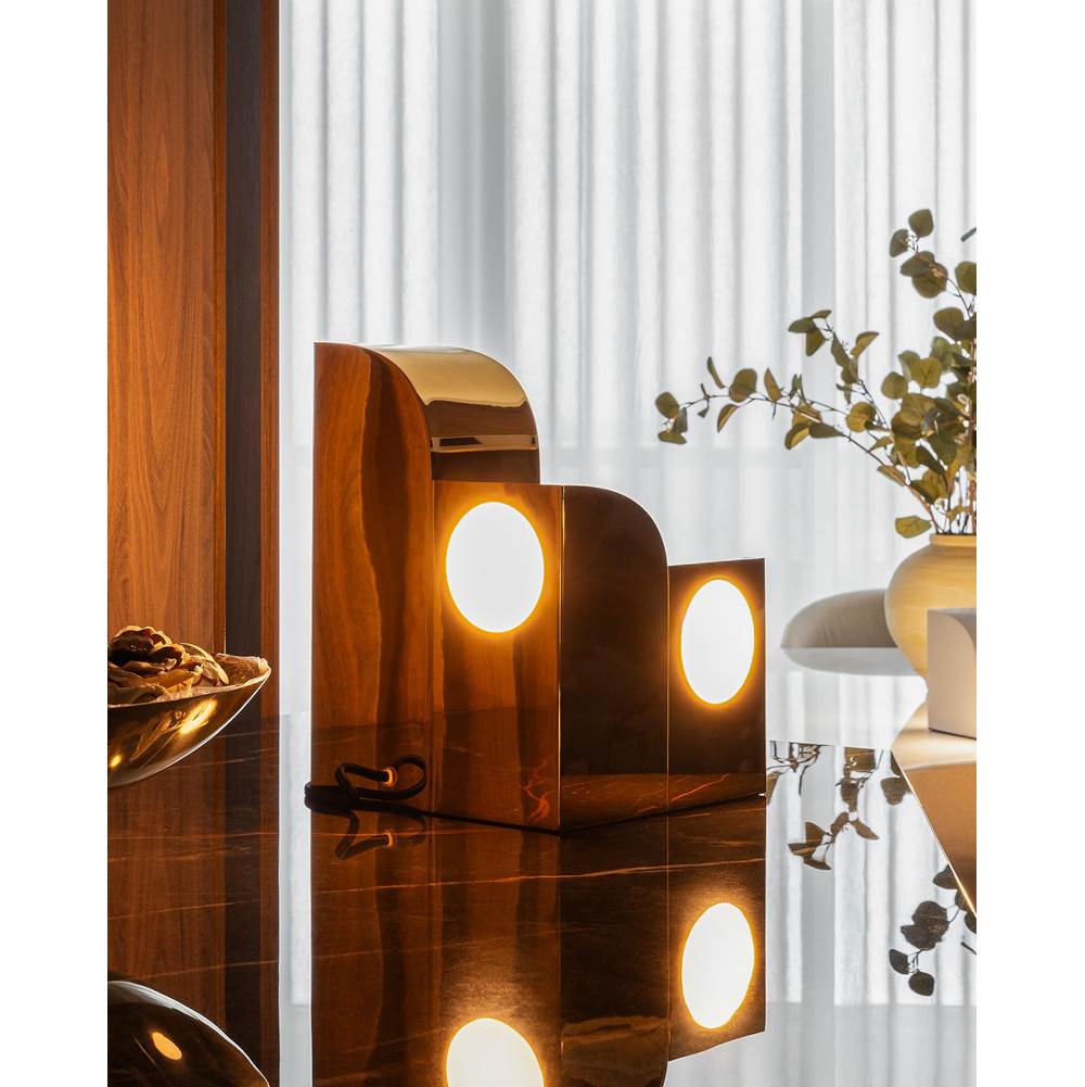 Kuzco TL82412-PB Polished Brass Gypsum 9-in Polished Brass Led Table Lamp Image 3