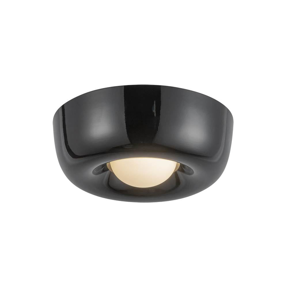 Kuzco FM68506-GBK Glossy Black Hayden 6-in Glossy Black Led Flush Mount Image 4