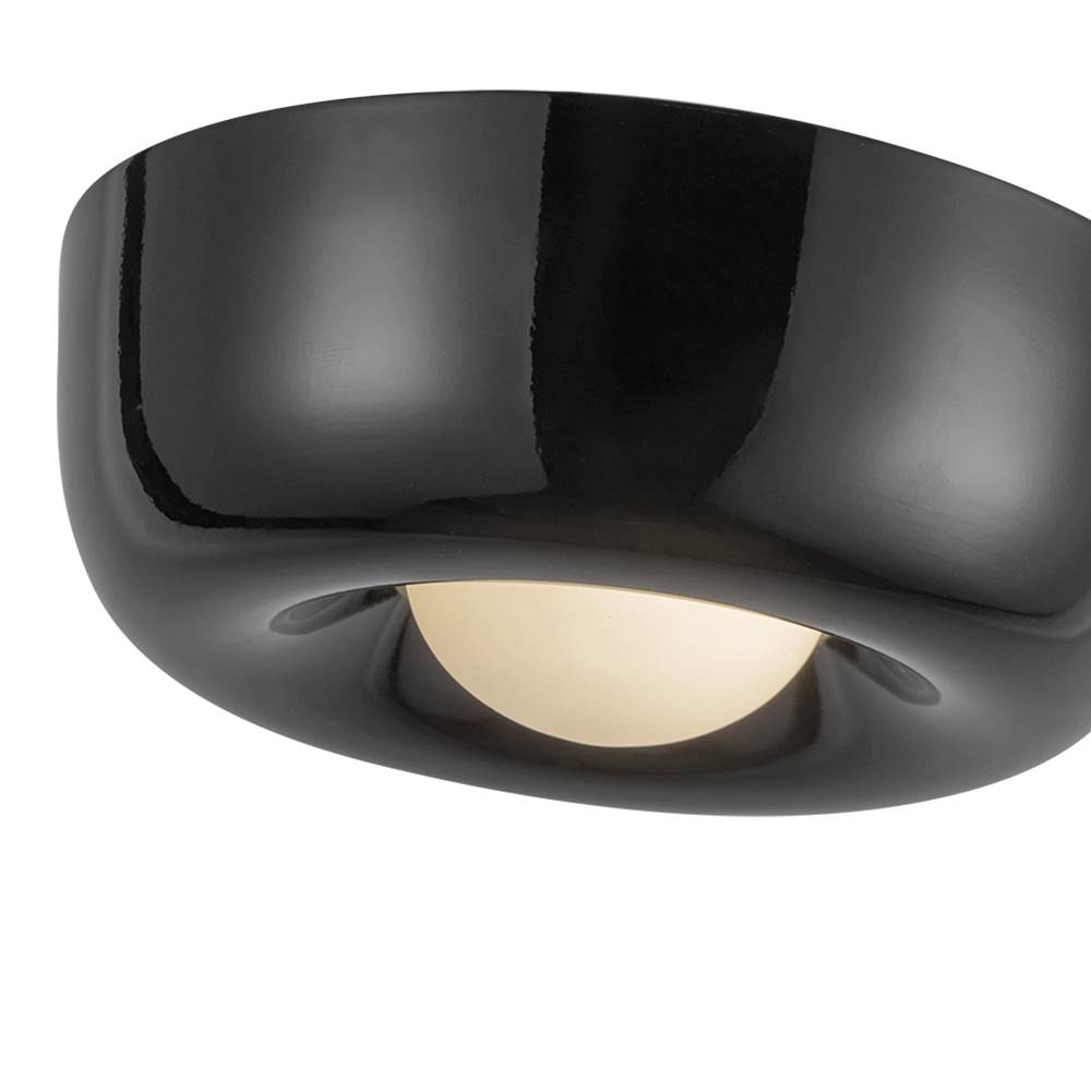 Kuzco FM68506-GBK Glossy Black Hayden 6-in Glossy Black Led Flush Mount Image 3