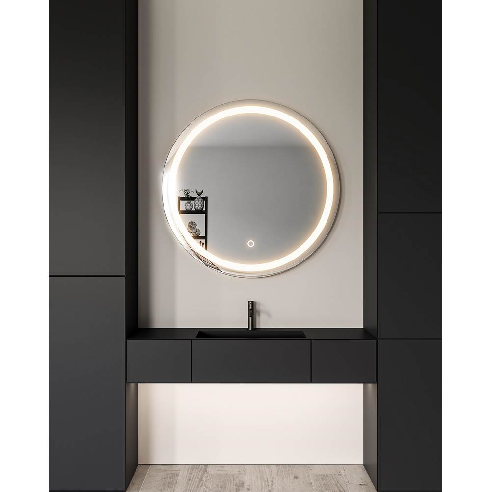 Kuzco VM40440-5CCT Sandblasted Merc Edge Hillmont 40-in Sandblasted Merc Edge Led Vanity Mirror Image 2