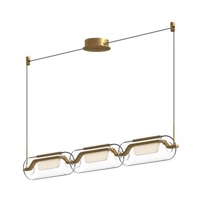 Kuzco Hilo 43-in Brushed Gold Led Linear Pendant