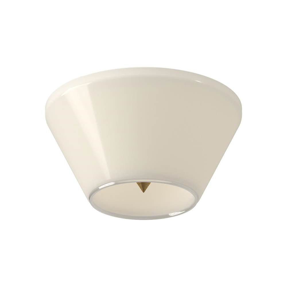 Kuzco Holt 7-in Brushed Gold/glossy Opal Glass Led Flush Mount
