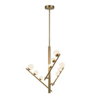 Kuzco Juniper 3 Head Brushed Gold/opal Glass Led Chandelier