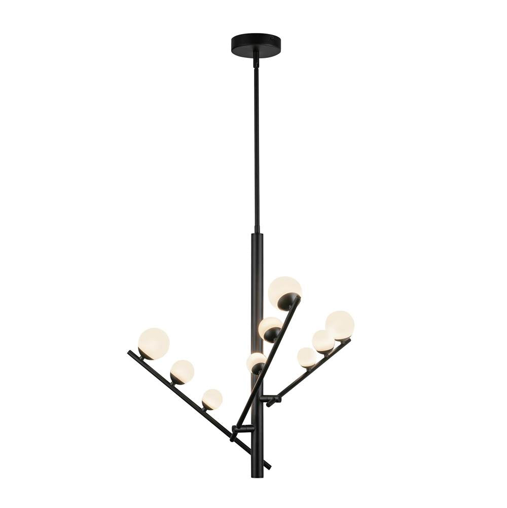 Kuzco Juniper 3 Head Brushed Gold/opal Glass Led Chandelier