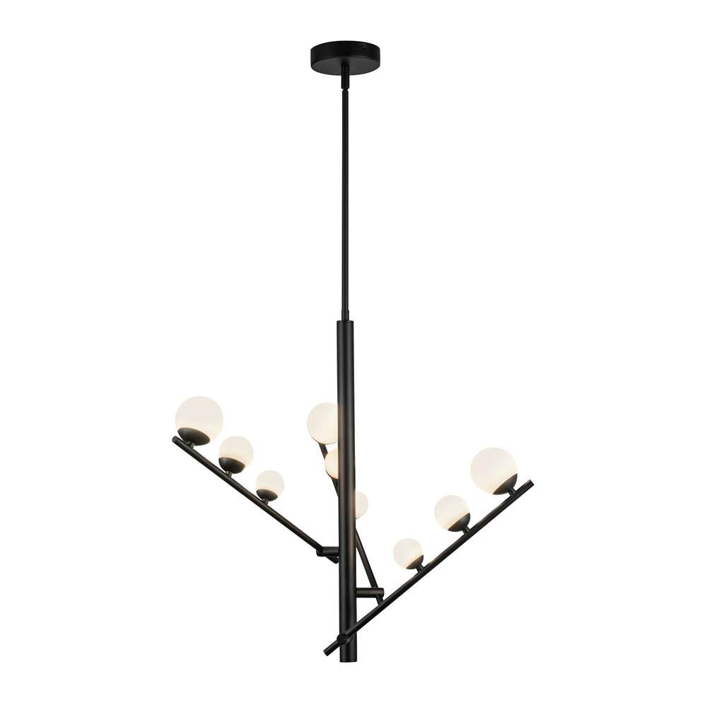 Kuzco CH55524-BK/OP Black,Opal Glass Juniper 3 Head Black/opal Glass Led Chandelier Image 4