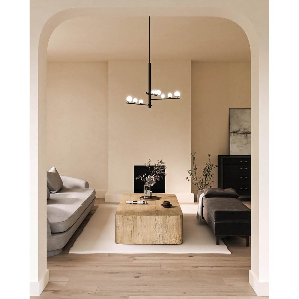 Kuzco CH55524-BK/OP Black,Opal Glass Juniper 3 Head Black/opal Glass Led Chandelier Image 2