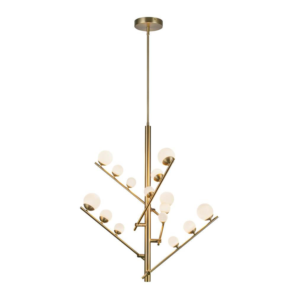 Kuzco CH55530-BG/OP Brushed Gold,Opal Glass Juniper 5 Head Brushed Gold/opal Glass Led Chandelier Image 1