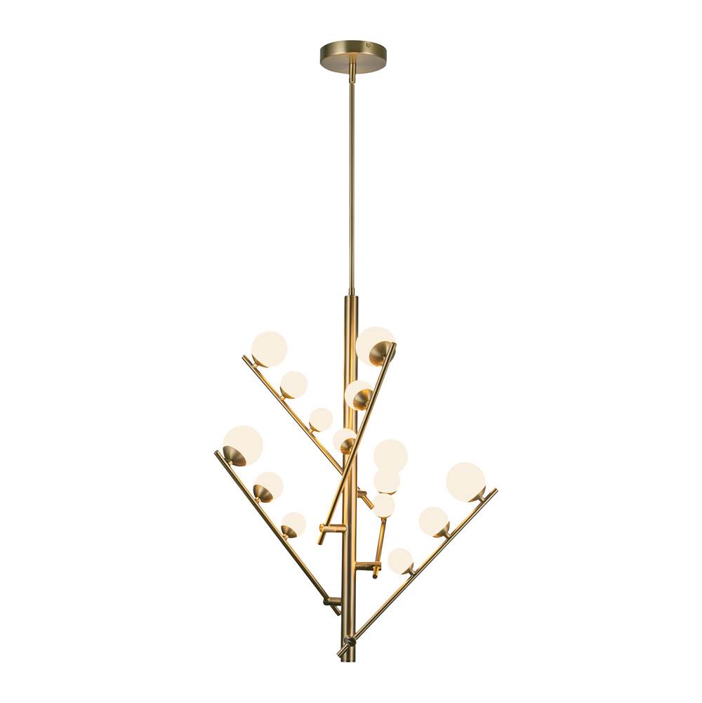 Kuzco CH55530-BG/OP Brushed Gold,Opal Glass Juniper 5 Head Brushed Gold/opal Glass Led Chandelier Image 3