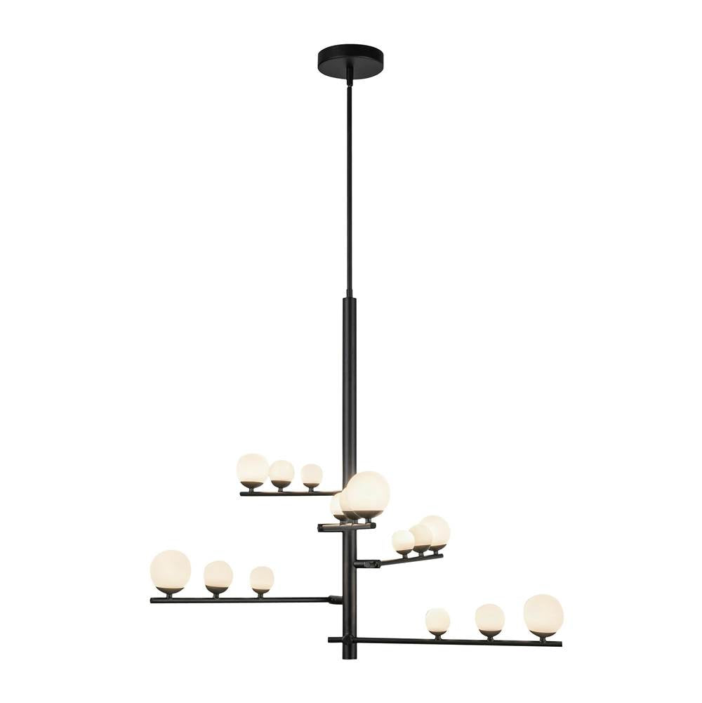 Kuzco Juniper 5 Head Brushed Gold/opal Glass Led Chandelier