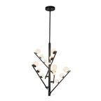 Kuzco CH55530-BK/OP Black,Opal Glass Juniper 5 Head Black/opal Glass Led Chandelier Image 3