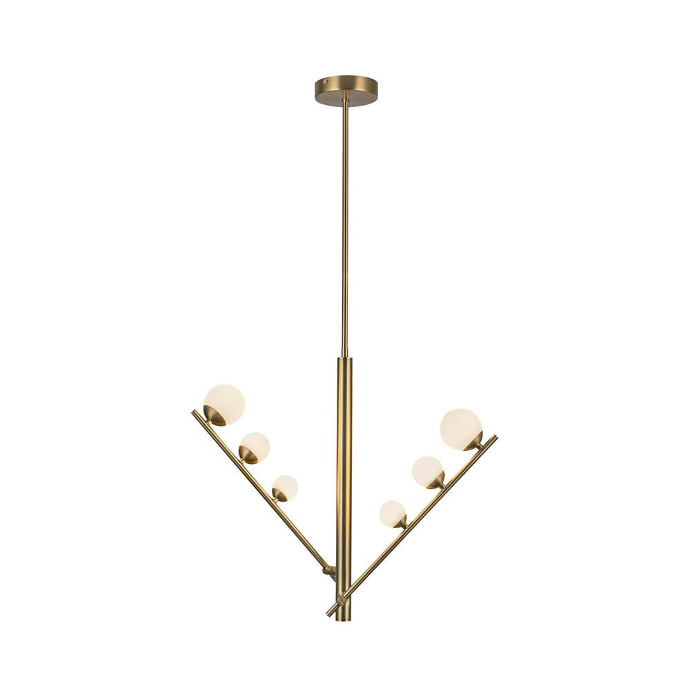 Kuzco PD55520-BG/OP Brushed Gold,Opal Glass Juniper 2 Head Brushed Gold/opal Glass Led Pendant Image 1